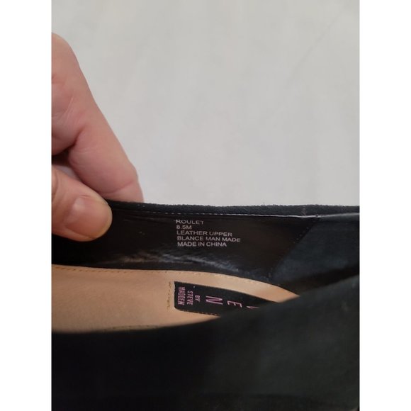 Steve Madden Roulet Black Leather High Platform Wedge Sandals Size 8.5 - Picture 4 of 7